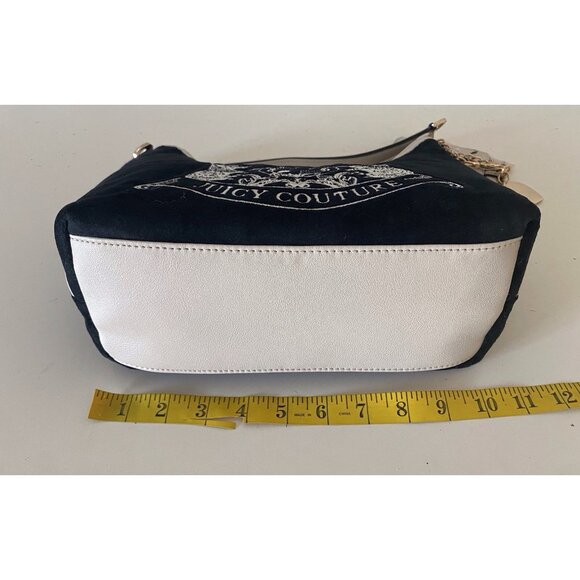 Juicy Couture Classic Scottie Dogs Hobo Bag Liquorice Black White Velvet NEW - Picture 11 of 14